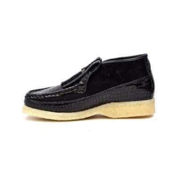 British Walkers Apollo Croc Men's Black Croc Leather and Suede - Picture 5 of 8